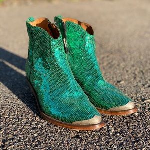 Golden Goose Sequin Cowgirl Booties